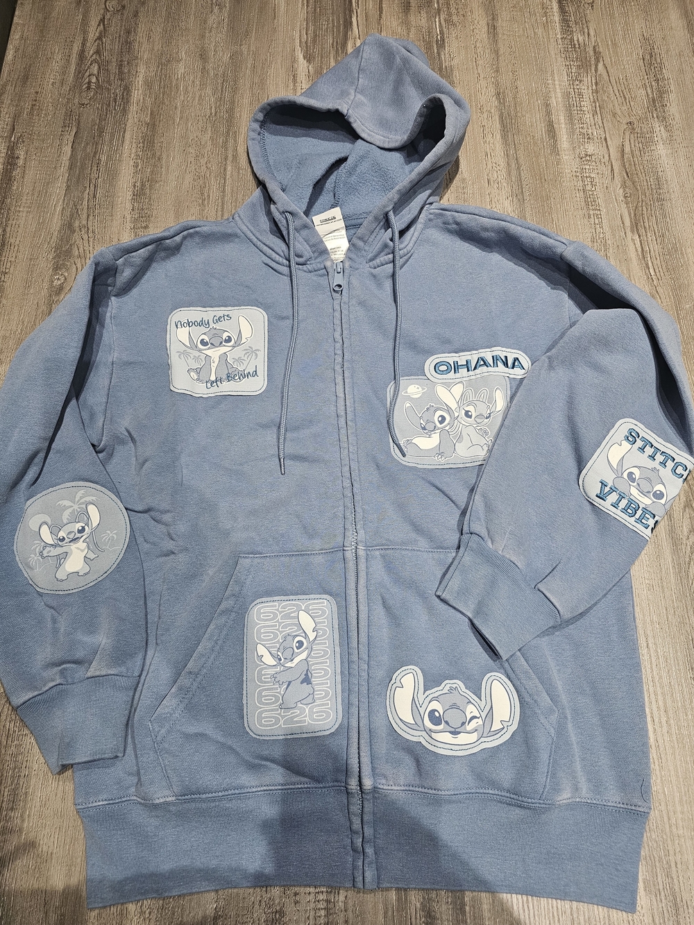 Disney Light Blue Stitch Zip-Up Hoodie